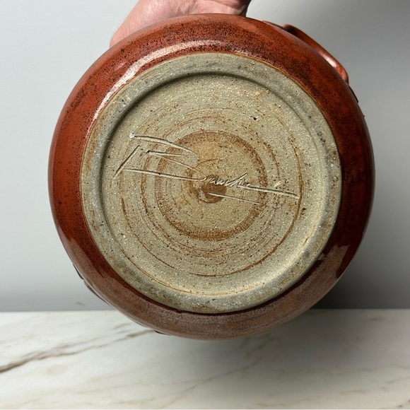 Handmade Signed Ceramic Casserole Dish w Lid - Picture 11 of 14